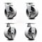 Service Caster 5 Inch Semi Steel Cast Iron Caster Set with Roller Bearings 2 Swivel 2 Rigid SCC-20S520-SSR-2-R-2 - alternate 1